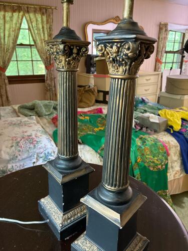 Pair of Corinthian-Style Table Lamps