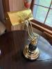 Brass and Black Marble Banker's Desk Lamp Art Deco-Style