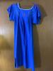 Blue Mexican Embroidered Floral Dress in Traditional Style - 2