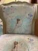 French Provincial-Style Upholstered Chair with Ballerina Print