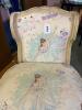 French Provincial-Style Upholstered Chair with Ballerina Print - 5