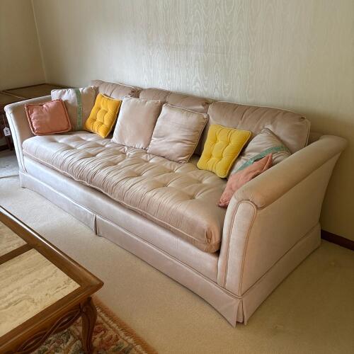 Vintage Drexel Light Pink Upholstered Sofa