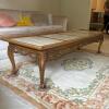 French Provincial Style Marble and Wood Coffee Table
