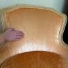 Pair of Peach Velvet Louis XV-Style Berg&egrave;re Armchairs - 3