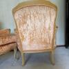Pair of Peach Velvet Louis XV-Style Berg&egrave;re Armchairs - 8