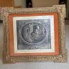Framed La Felicite Engraving in Ornate Gilt Frame, 18"x16" - 9