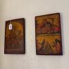 Pair of Traditional Style Painted Wooden Religious Icons, 10"x16" - 10