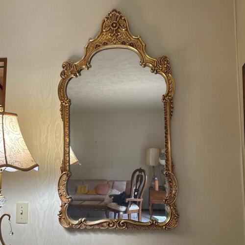 Ornate Rococo Style Gold Gilt Wall Mirror