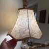 Ornate Table Lamp With Crystal Drops and Swirl Shade - 2
