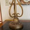 Ornate Table Lamp With Crystal Drops and Swirl Shade - 5