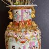Famille Rose-Style Ceramic Vase With Gilt Handles - 2