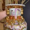 Famille Rose-Style Ceramic Vase With Gilt Handles - 6