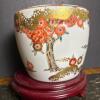Floral Ceramic Ikebana Vase with Flower Frog - 2