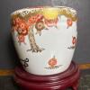 Floral Ceramic Ikebana Vase with Flower Frog - 4