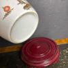 Floral Ceramic Ikebana Vase with Flower Frog - 8