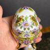 Ceramic Egg Trinket Boxes with Floral & Bird Motifs - 2