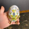 Ceramic Egg Trinket Boxes with Floral & Bird Motifs - 4