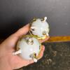 Ceramic Egg Trinket Boxes with Floral & Bird Motifs - 6