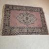 Oriental-Style Rug with Medallion and Floral Border, 3'6"x4'4" - 2