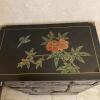 Oriental-Style Black Lacquer Chest with Floral & Bird Motifs - 3
