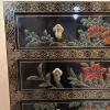 Oriental-Style Black Lacquer Chest with Floral & Bird Motifs - 5