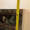 Oriental-Style Black Lacquer Chest with Floral & Bird Motifs - 11