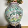 Chinese Famille Rose-Style Ceramic Vase with Stand - 2
