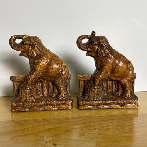 Pair of Elephant-Form Bookends