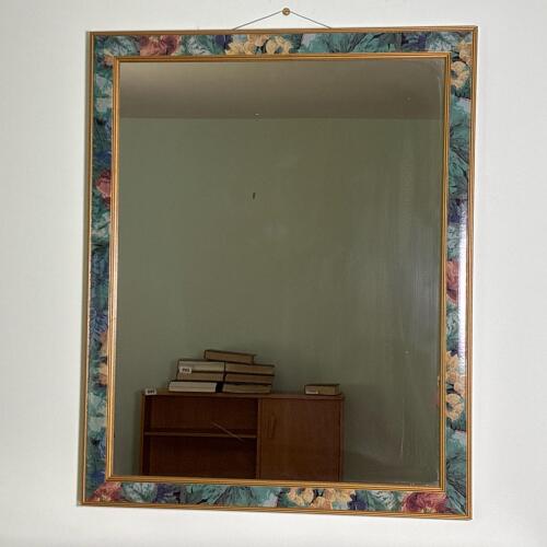 Floral Wall Mirror With Gold Trim
