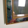 Floral Wall Mirror With Gold Trim - 3