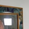 Floral Wall Mirror With Gold Trim - 5