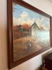 Framed Barn Landscape Print Signed P. Bailly - 2
