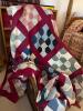 Hand-Pieced Bow Tie Patchwork Quilt in