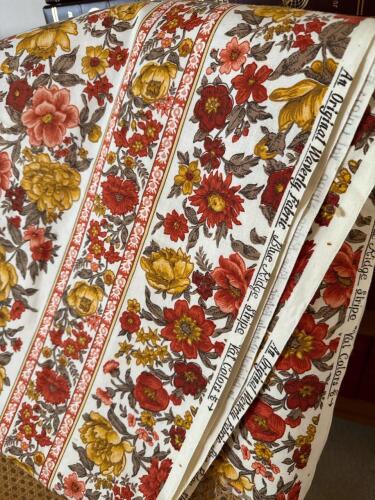 Waverly Blue Ridge Stripe Floral Fabric