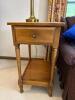 Wood Side Table With Drawer and Turned Legs
