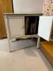 Painted Wooden Record Cabinet With Records