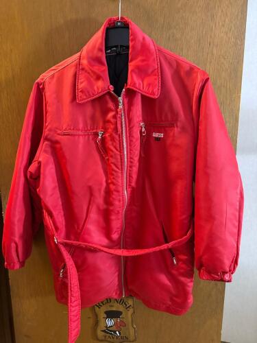 Early 90s Guess Red Belted Jacket