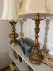 White Wood Bookcase with Books and Lamps - 3