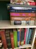 White Wood Bookcase with Books and Lamps - 5