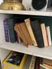 White Wood Bookcase with Books and Lamps - 7