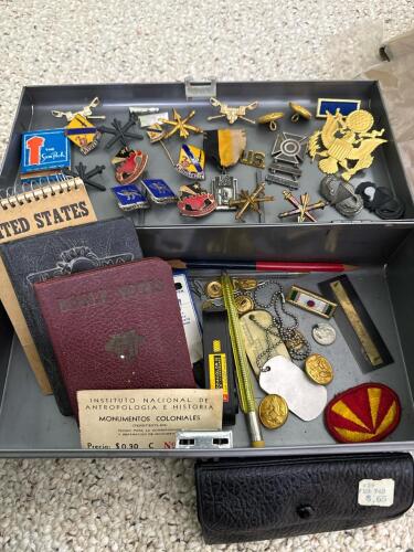 West Point Bugle Notes 1939 Handbooks with Military Insignia and Dog Tag