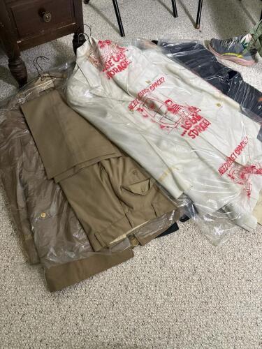 U.S. Military Dress Uniforms Including Tan and Green Jackets