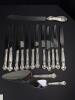 Ornate Silver-Plate Flatware and Serving Utensils Set - 12