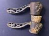 Pair of Antique Cast Iron Lion Figural Bottle Stoppers - 8