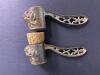 Pair of Antique Cast Iron Lion Figural Bottle Stoppers - 9