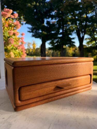 Handcrafted Walnut Jewelry Box with Sliding Tray