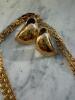 14K Gold Chain Necklace and Pair of Modernist Earrings - 2