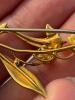 Art Nouveau-Style Gold Brooch, Horn Bar Pin, Painted Pendant - 10