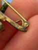 Art Nouveau-Style Gold Brooch, Horn Bar Pin, Painted Pendant - 11