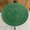 Green Embossed Tile-Top Accent Table - 2
